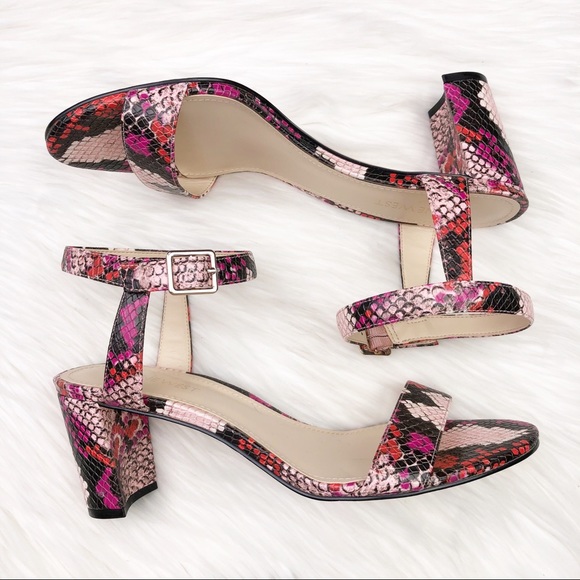 New Nine West Pruce Ankle Strap Block Heel Sandals - Picture 7 of 11